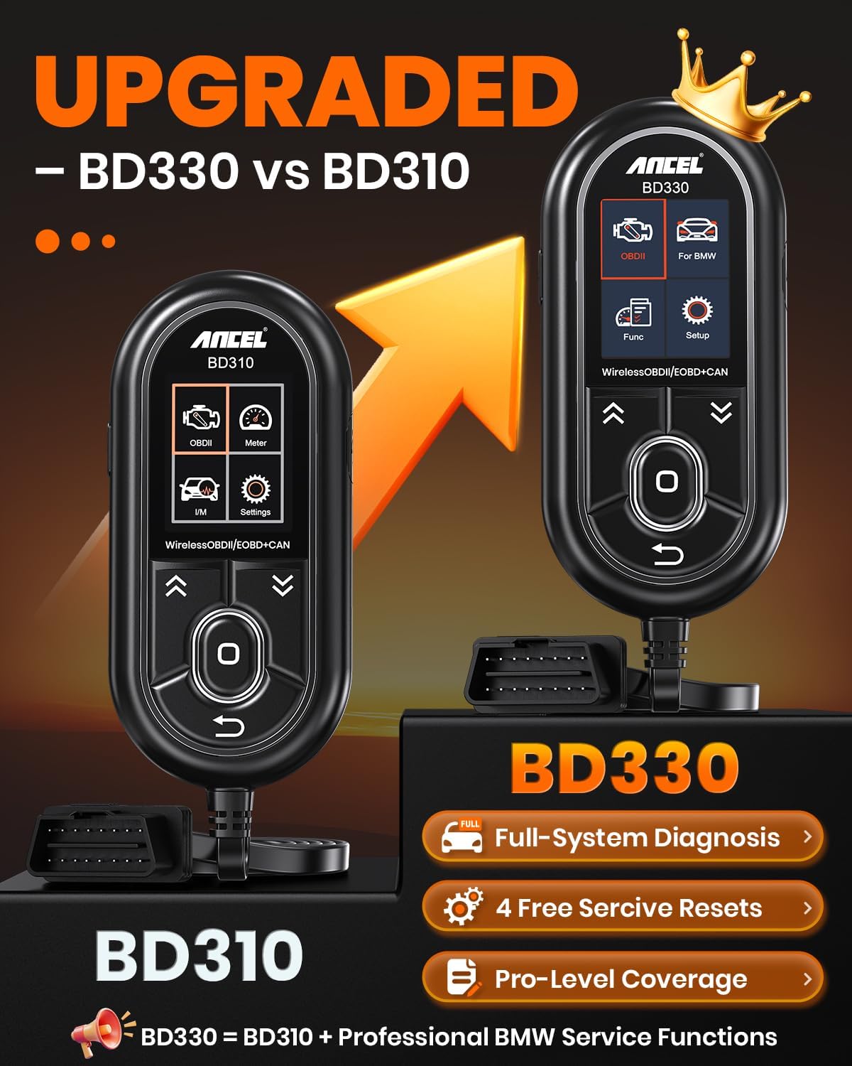 Detalle de (Upgraded BD310) ANCEL BD330: BMW OBD2 Scanner with Battery Registration, Full System Diagnostics