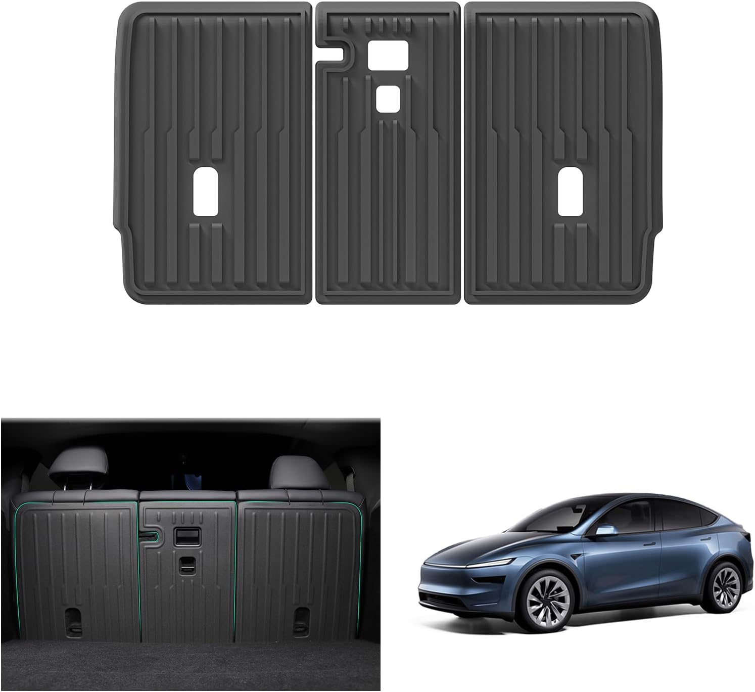 Detalle de GAFAT 3-Piece Boot Mats for Tesla Model Y Juniper/Premium (2025–2027) – All-Weather 3D Scan Fit