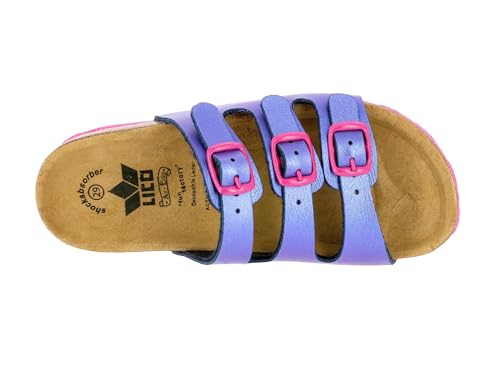 Detalle de Lico Mädchen Bioline Kids Pantoletten – Lila Pink, Größe 37 EU