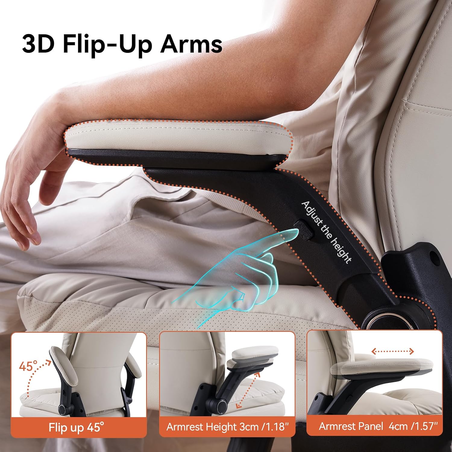 Thumbnail 5 de LEAGOO Office Chair with Lumbar Support – Executive Desk Chair for Home Office