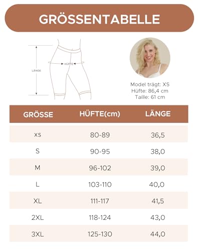 Detalle 2 de INNERSY Radlerhose Damen Kurz für Kleid – Unterrock Shorts, 3er Pack, XL, Schwarz/Beige/Weiß