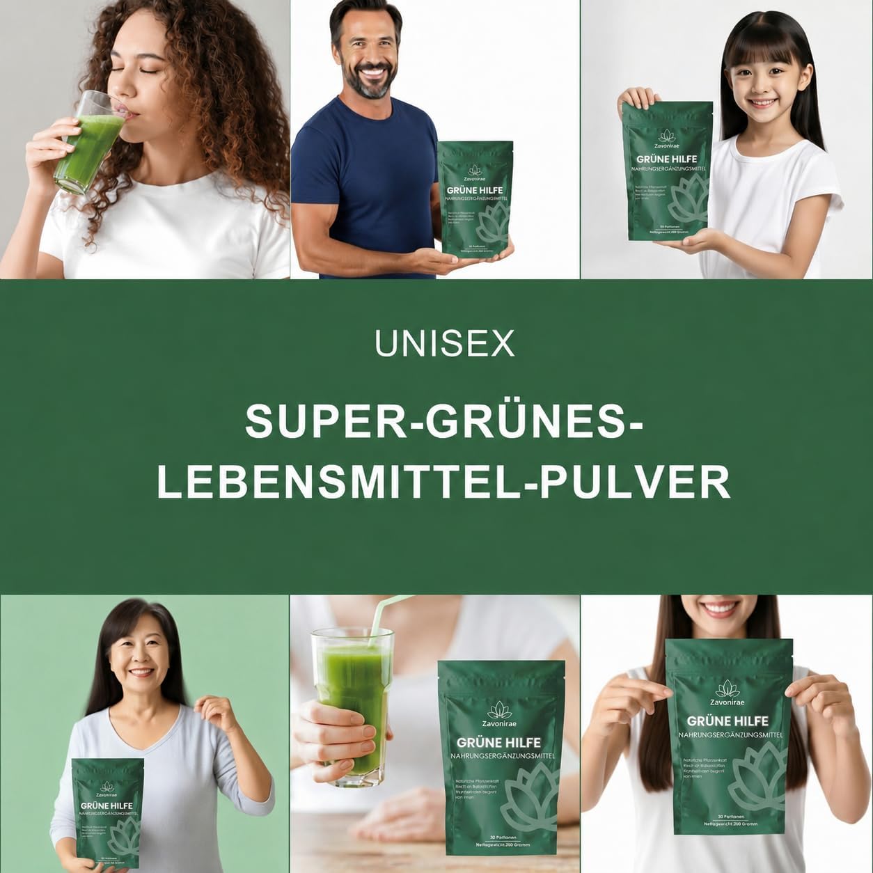 Thumbnail 6 de Grüne Entgiftungspulver – 200 g Superfood Greens Mix mit Matcha, Gerstengras, Heidelbeeren