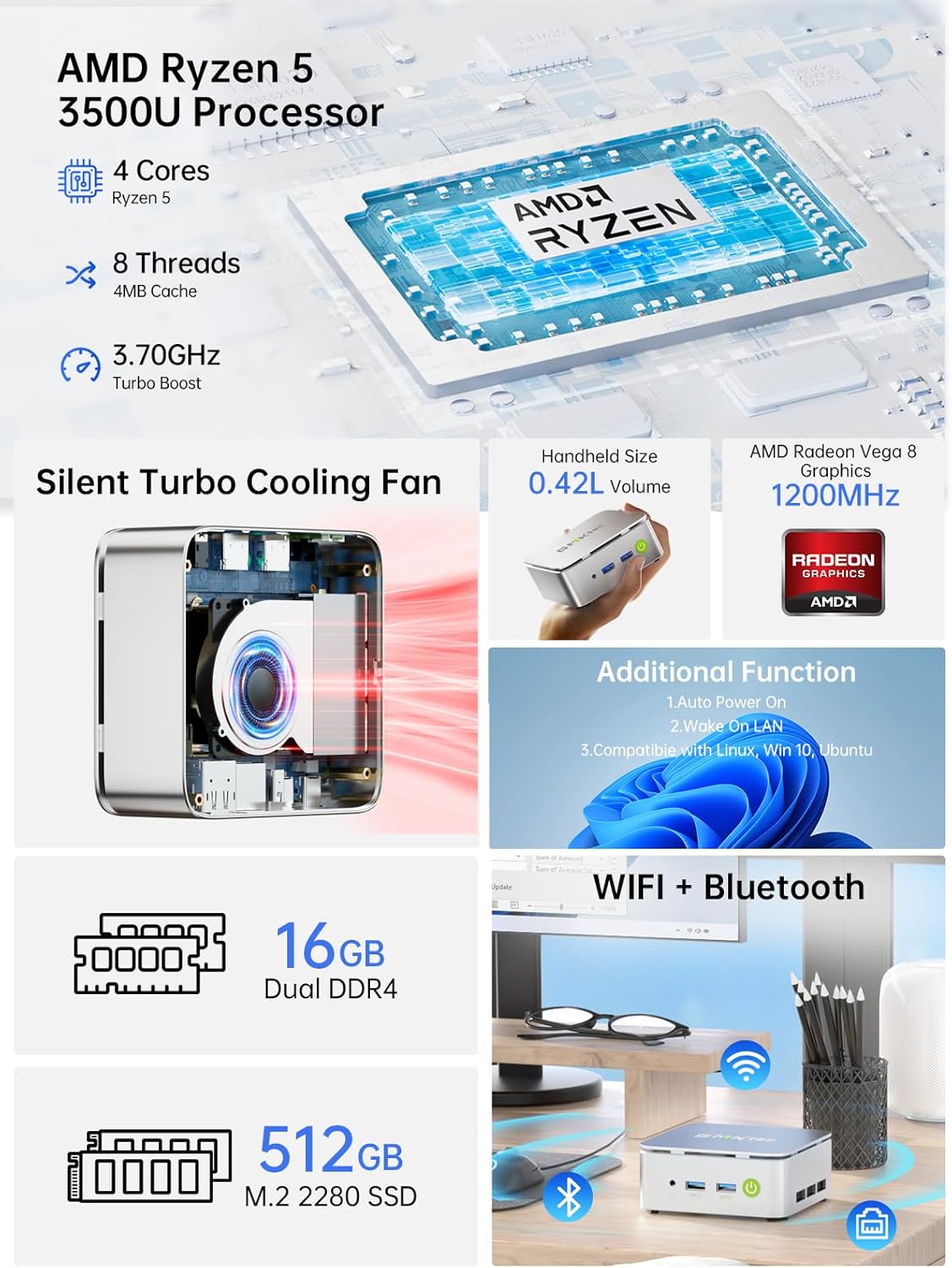 Thumbnail 1 de GMKtec Mini PC G10 with Ryzen 5 3500U: A compact, capable office and light‑gaming PC