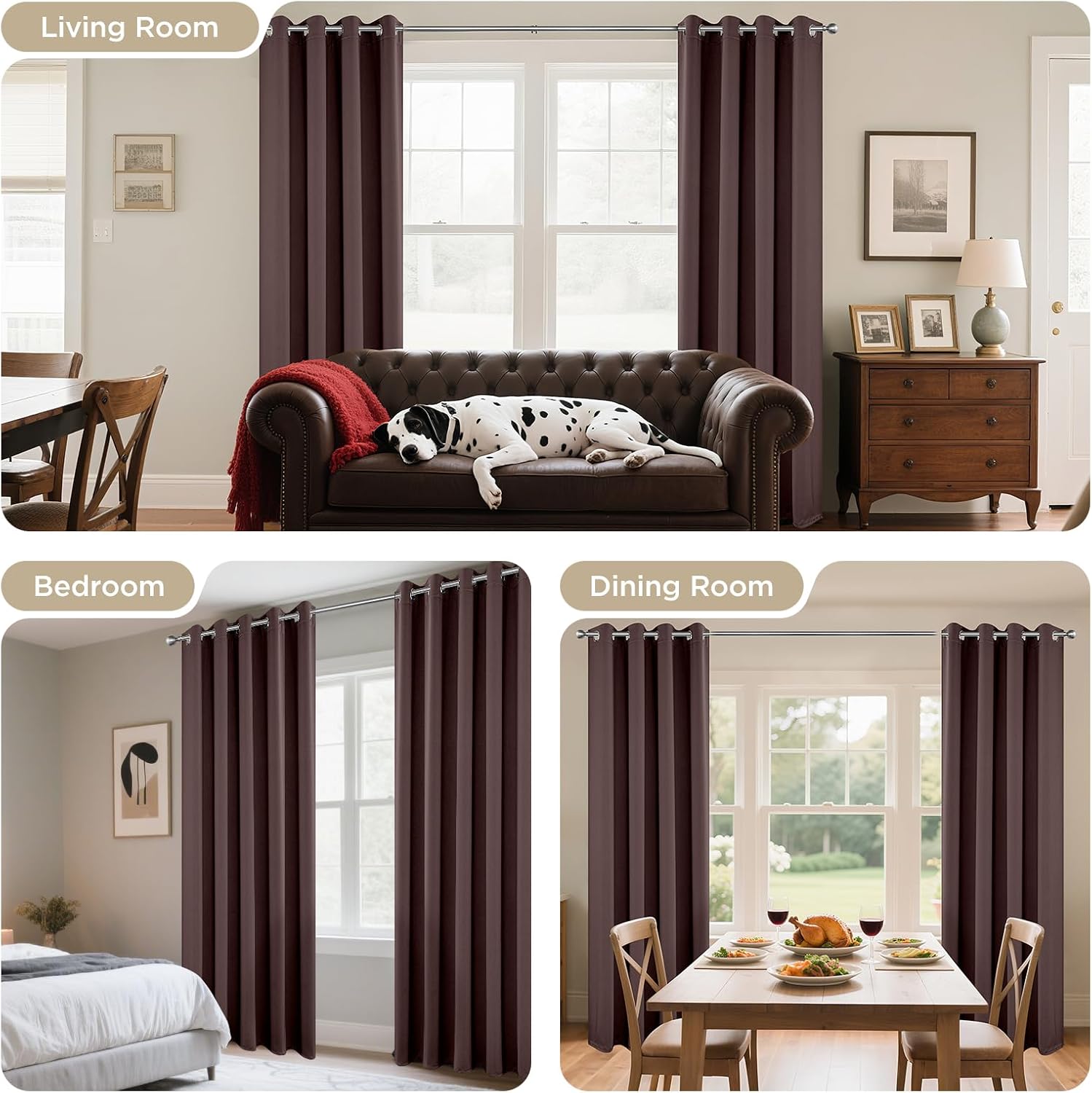 Thumbnail 5 de Joydeco Blackout Curtains 52x54 Thermal Drapes ๐ช