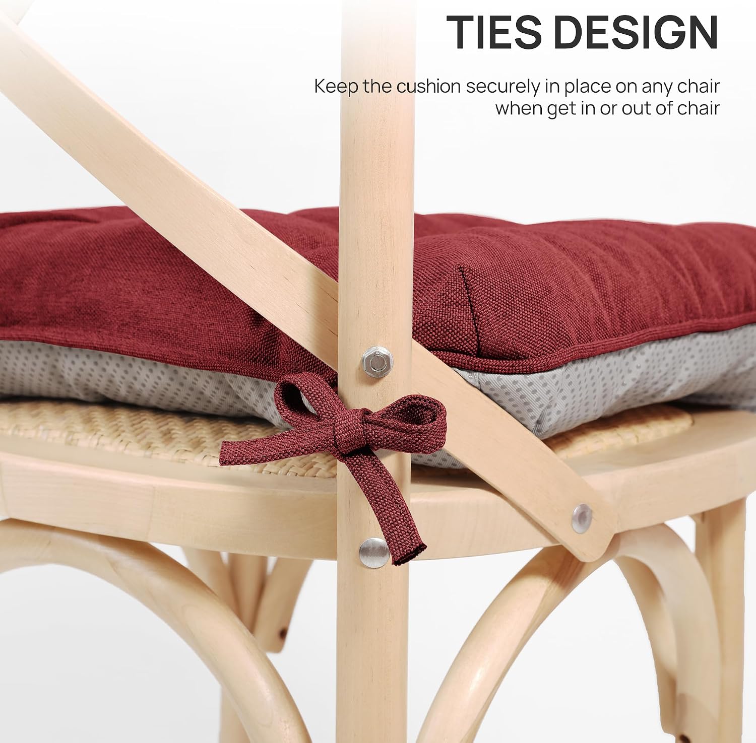 Thumbnail 3 de Love's cabin CCA23A1PZDB67M4 Memory Foam Chair Cushions, Burgundy, Set of 4