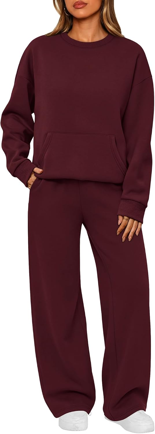 Detalle de Sampeel Women's Two-Piece Lounge Set with Wide-Leg Pants