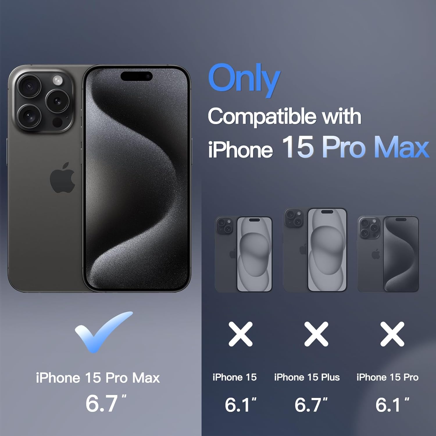 Thumbnail 1 de JETech Magnetic Case for iPhone 15 Pro Max 6.7‑inch Slim MagSafe compatible