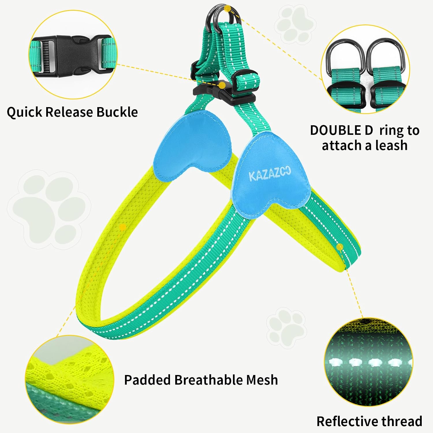 Detalle 2 de Kazazoo Small Dog Harness and Leash Set, Size S