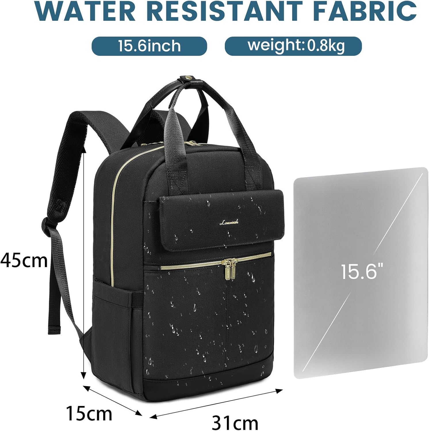 Thumbnail 4 de LOVEVOOK Laptop Rucksack 15,6 Zoll für Damen