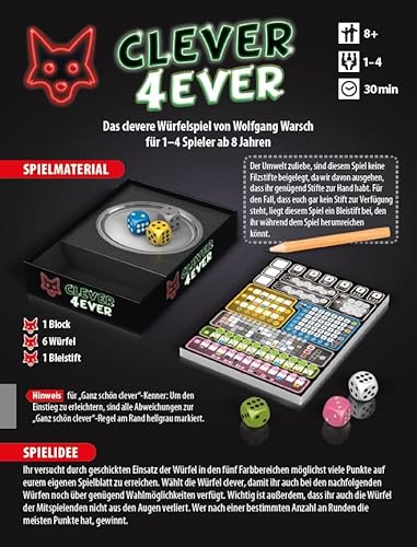 Detalle de Schmidt Spiele 49424 Clever 4-Ever Juego de dados 🎲