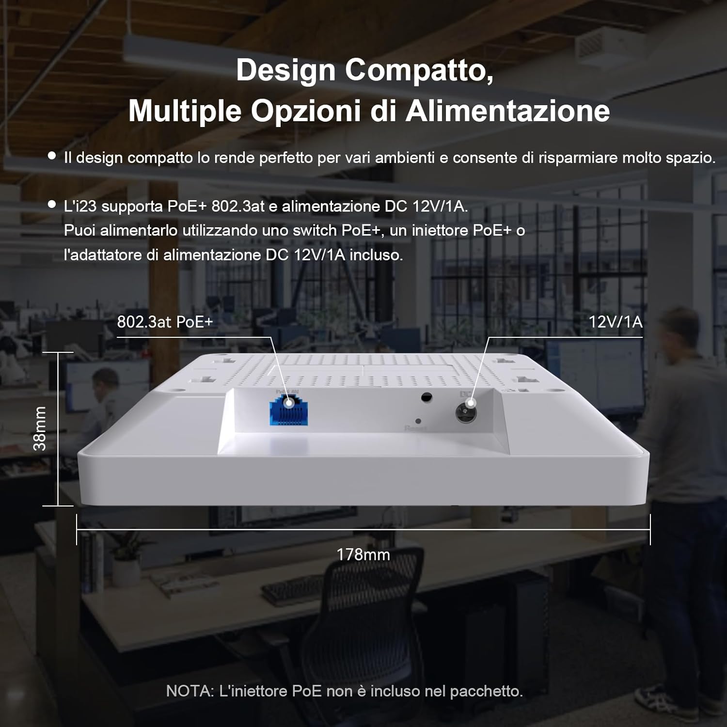 Thumbnail 5 de Tenda i23 AC1200 Wireless Access Point dual band con PoE+ 802.3at e gestione via app o web