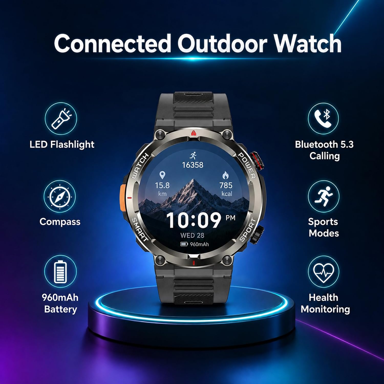 Thumbnail 6 de Blackview Military Smartwatch with 100-Day Standby