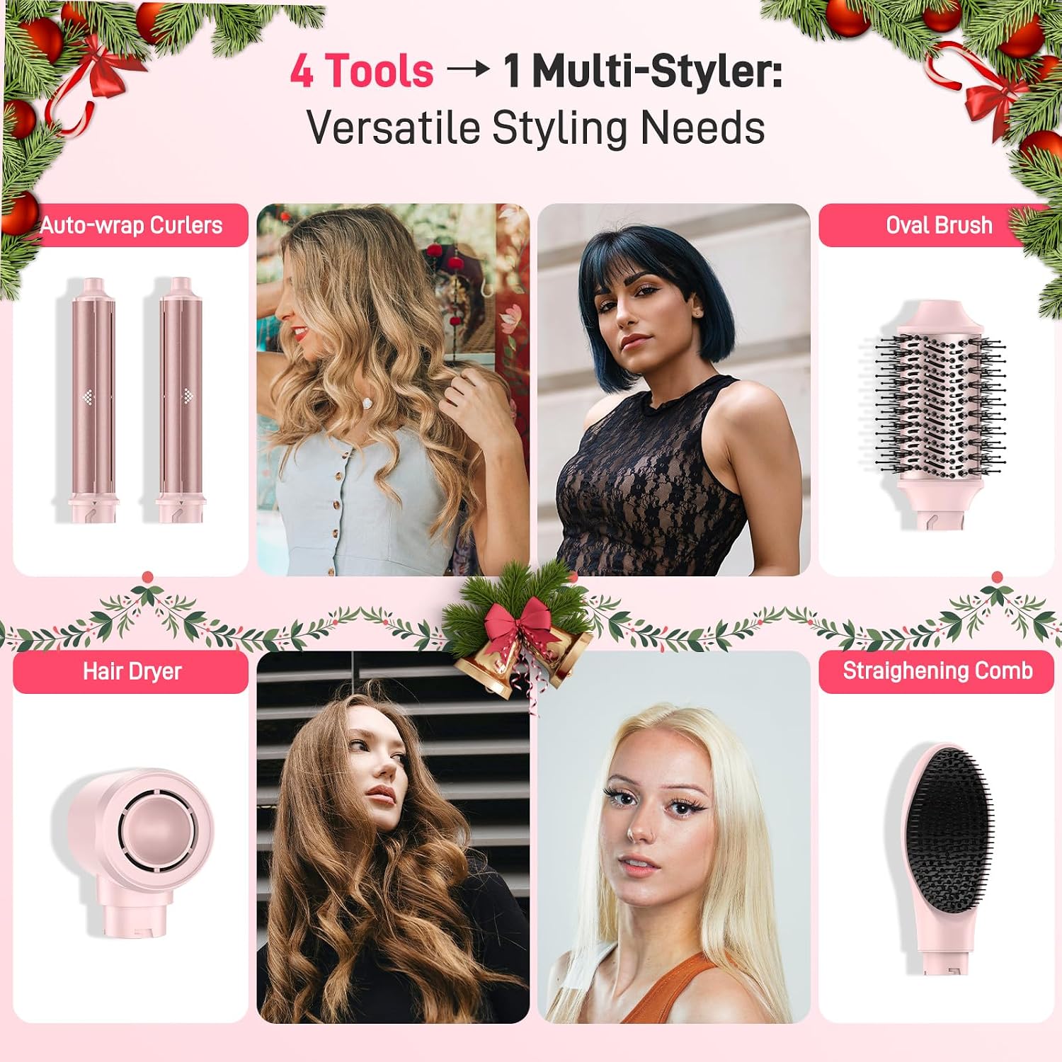 Detalle de MESCOMB Dual Voltage Hot Air Styler 5-in-1 Hair Brush 🎀