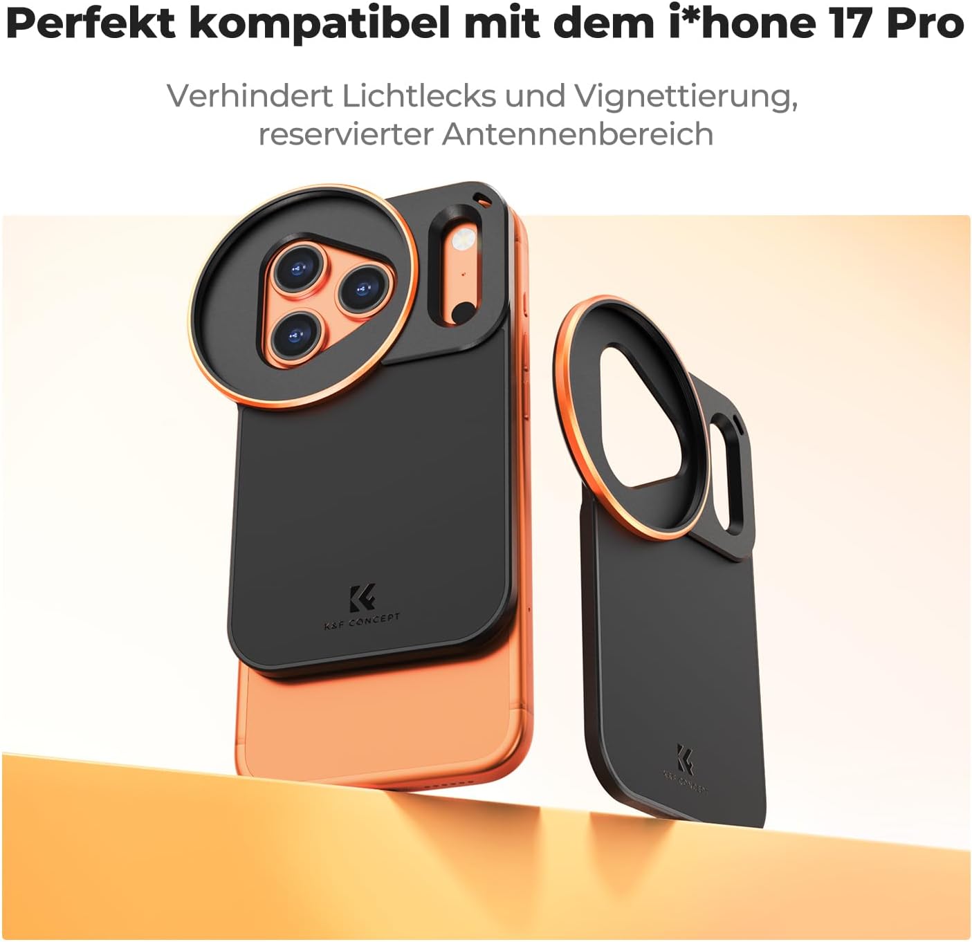 Detalle 2 de K&F CONCEPT Doppelseitiger magnetischer Filterclip für iPhone 17 Pro – kompatibel mit 58-mm Gewinde Filtern