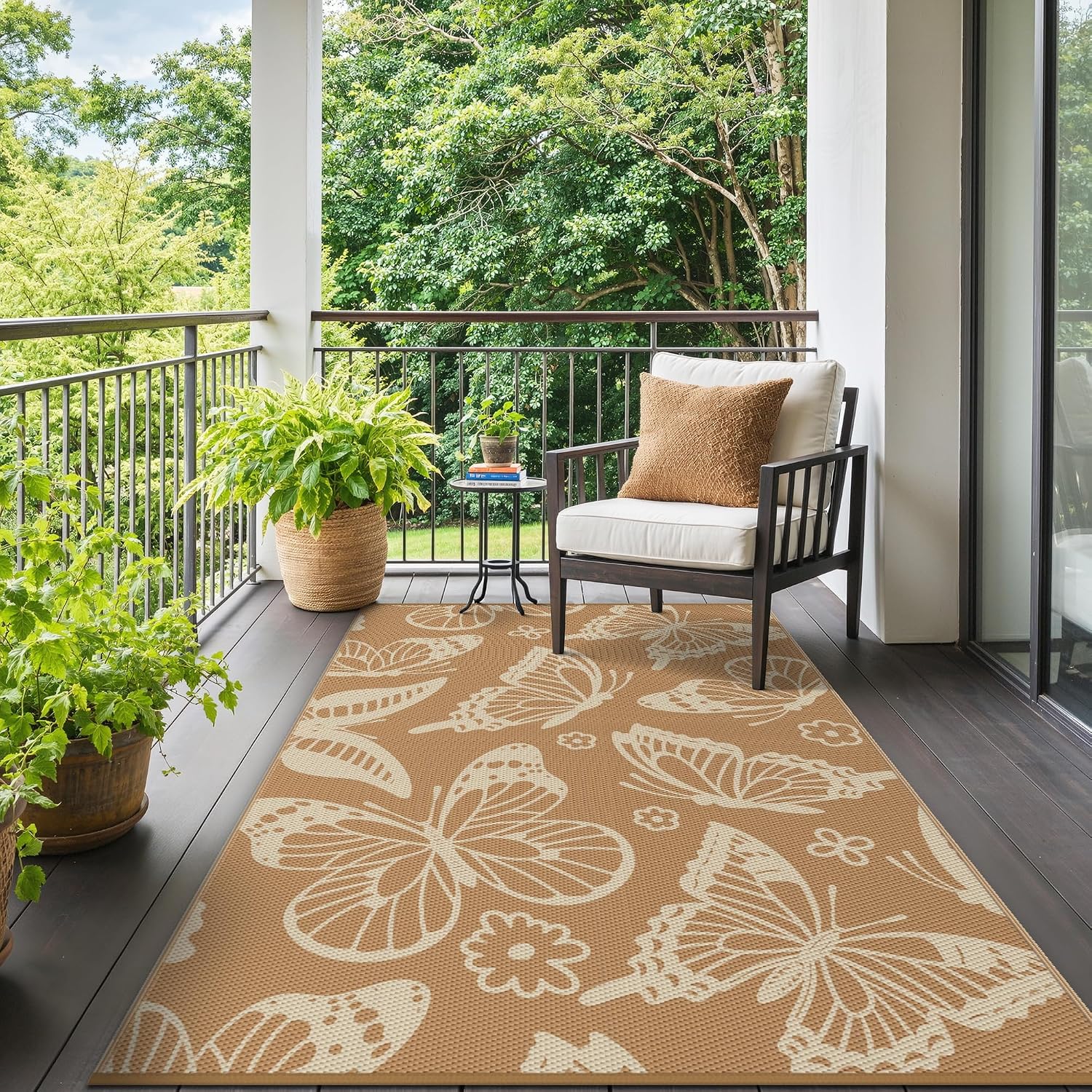 Thumbnail 6 de GENIMO Outdoor Rug 150x240cm – Butterfly Pattern, Waterproof and Reversible