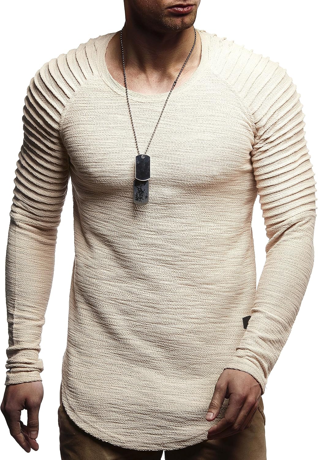 Detalle 2 de Leif Nelson LN-8310: Maglione da Uomo Girocollo in Felpa, comfort everyday