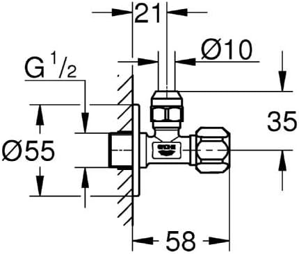 Thumbnail 1 de GROHE Angle Valve 1/2\" Chrome 22029000