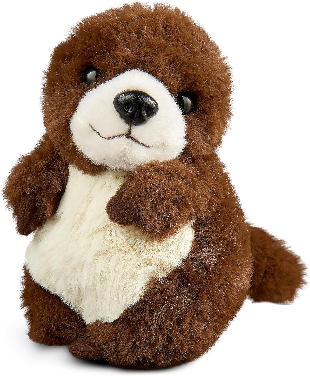 Detalle de Living Nature Baby Otter – czarna pluszowa wydra z tkaniny akrylowej