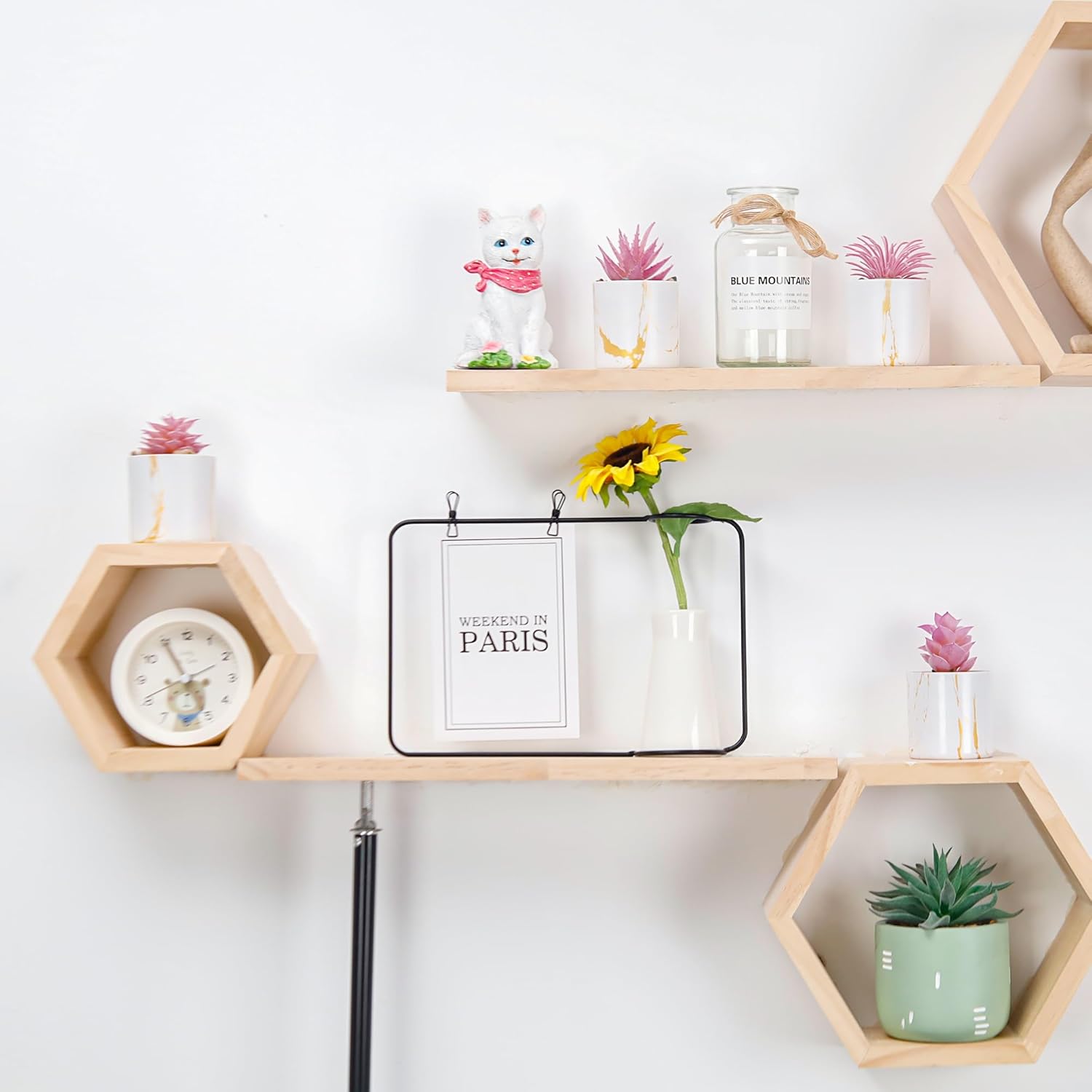 Detalle de BTSD-home 6 Pack Pink Mini Succulent Plants – Fake Office & Home Decor