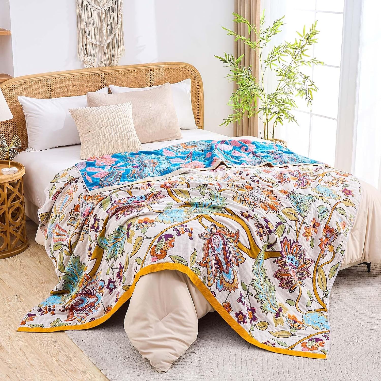 Thumbnail 5 de XIBLC Cotton Reversible Throw 50 x 60 inches