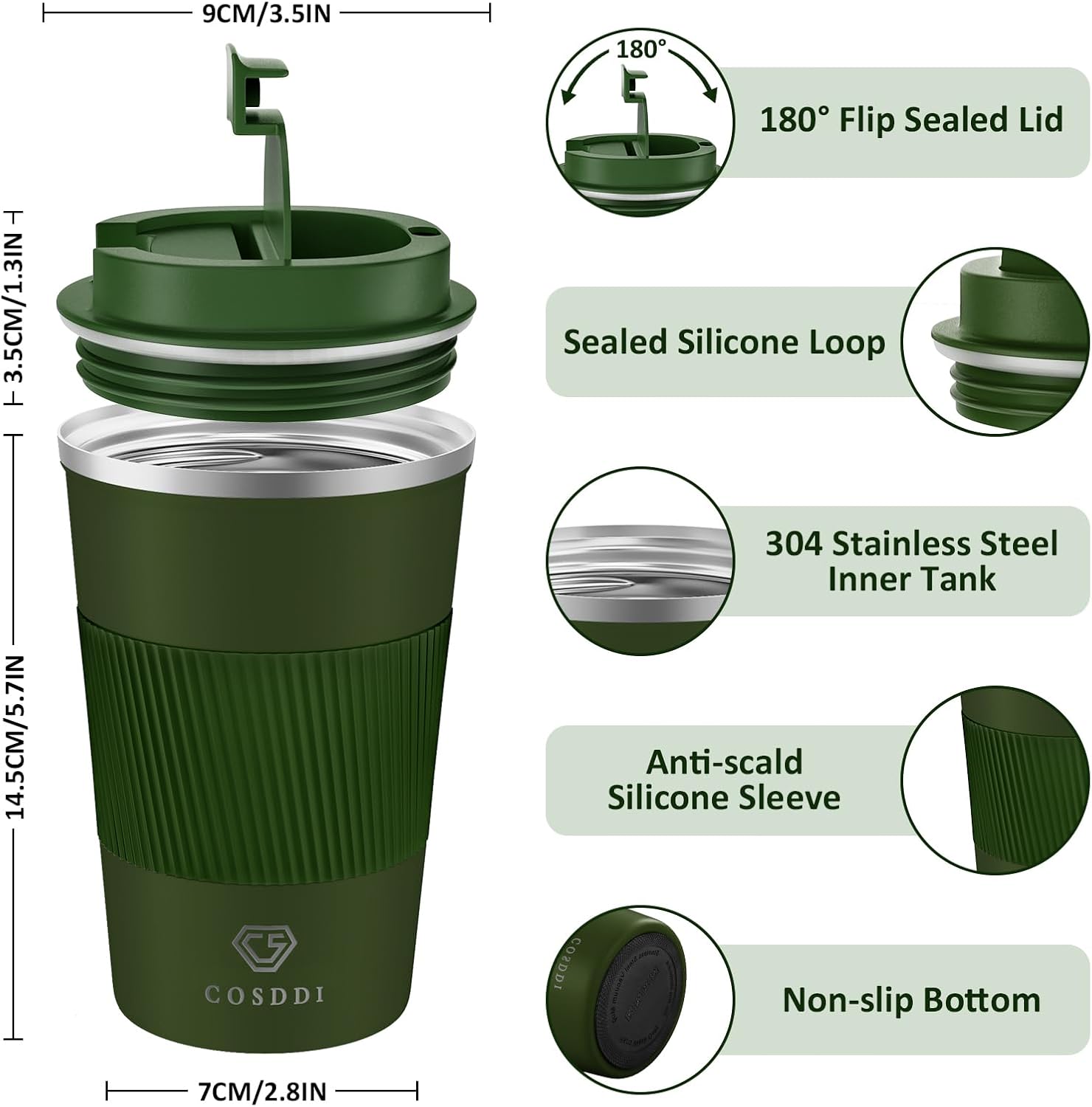 Detalle 2 de CS COSDDI Stainless Steel Coffee Mug 12 oz