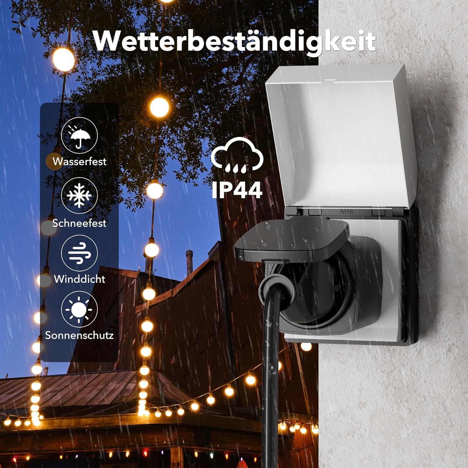 Thumbnail 5 de HBN 4er WLAN-Steckdose Outdoor 16A – IP44, App-Steuerung, Sprachsteuerung