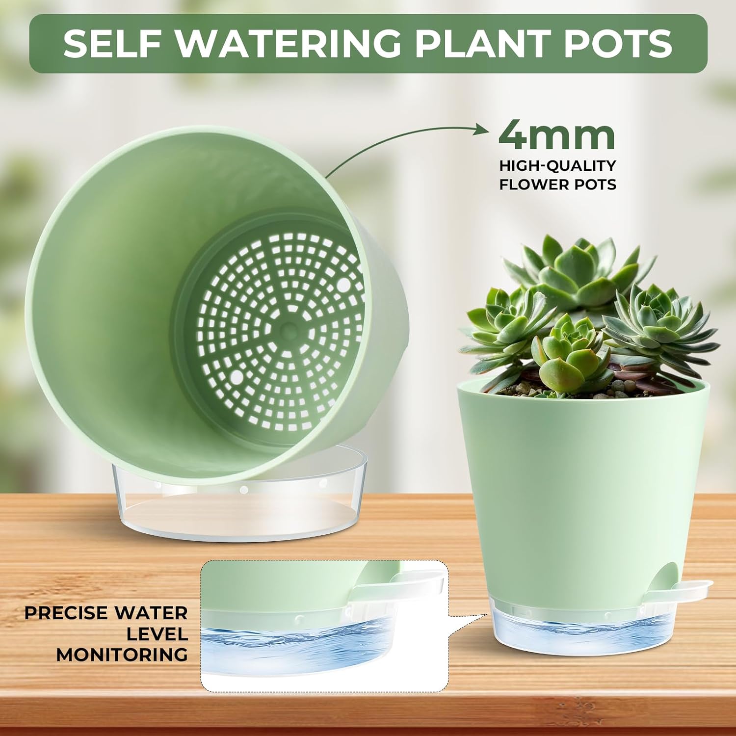Thumbnail 6 de Zishine Self-Watering Plant Pots, 6-Pack
