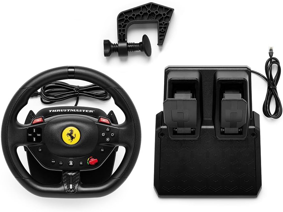 Detalle 1 de Thrustmaster T98 Ferrari 296 GTB ステアリングコントローラー 240°回転・PS5/PS4/PC対応