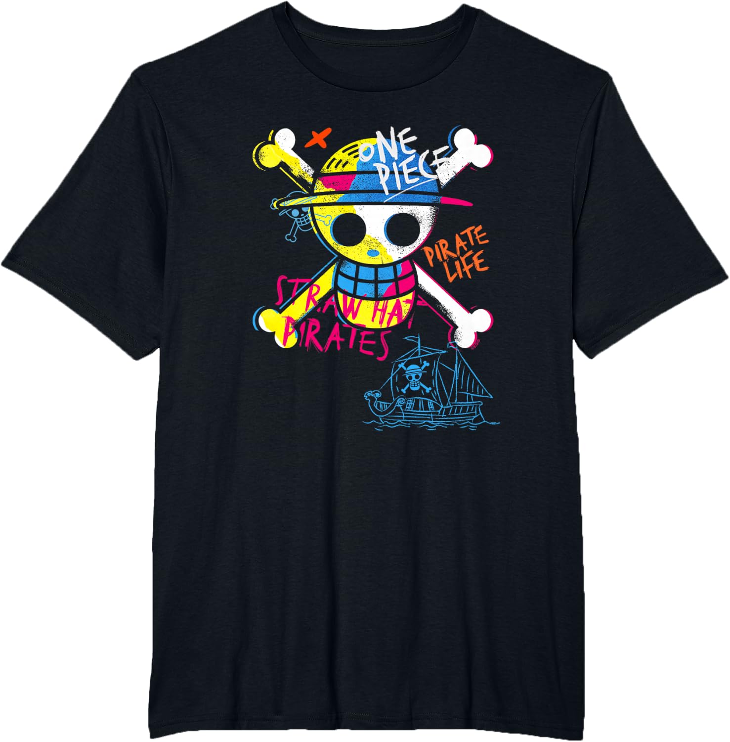 Thumbnail 3 de One Piece Jolly Roger Graffiti T-Shirt