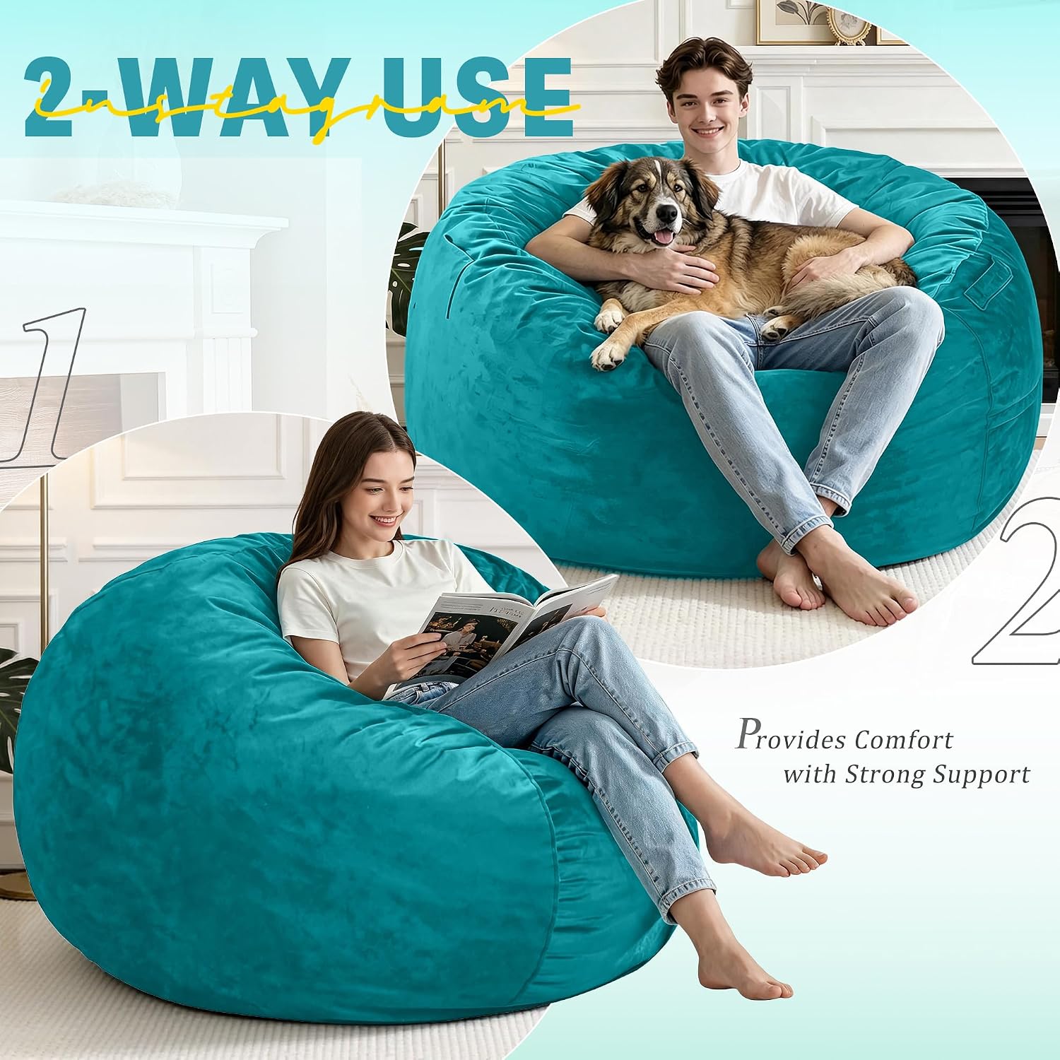 Thumbnail 2 de Lilanoon Bean Bag Chair 5FT