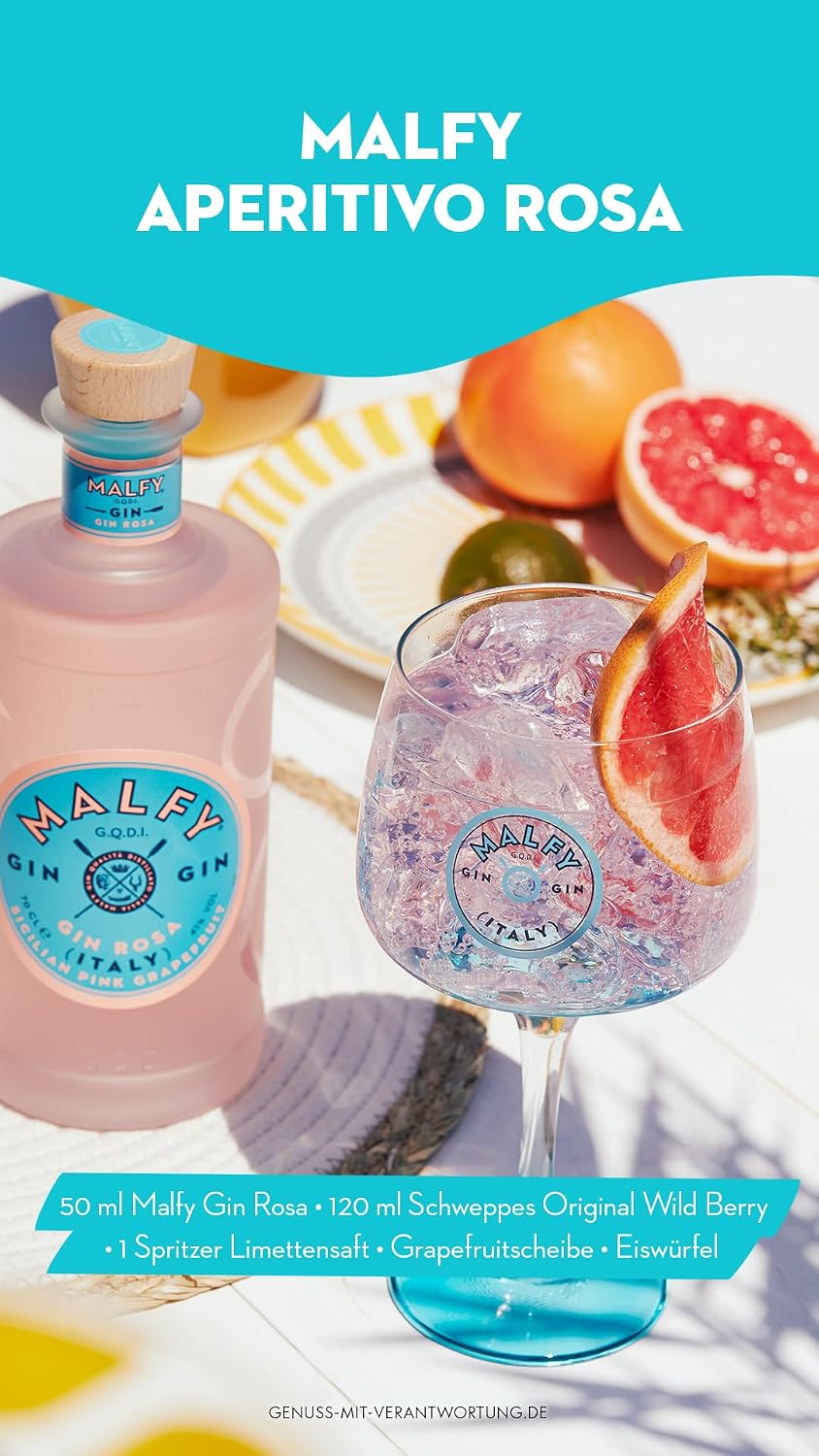 Thumbnail 4 de Malfy Gin Rosa – Super Premium mit Pink Grapefruit und Rhabarber, 41% vol, 0,7 L