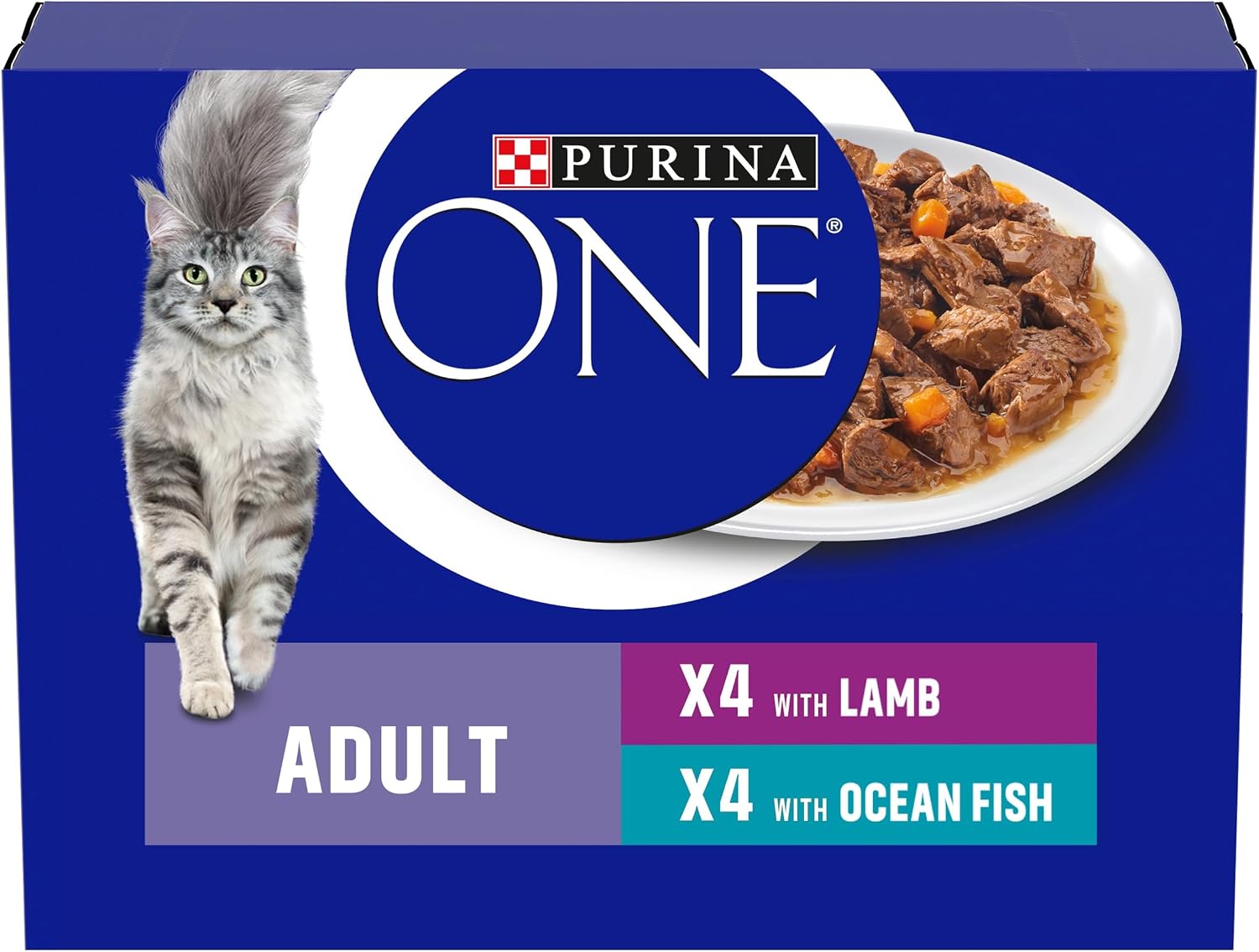 Detalle de PURINA ONE Mini Fillets Mixed Selection in Gravy Adult Wet Cat Food 40x85g