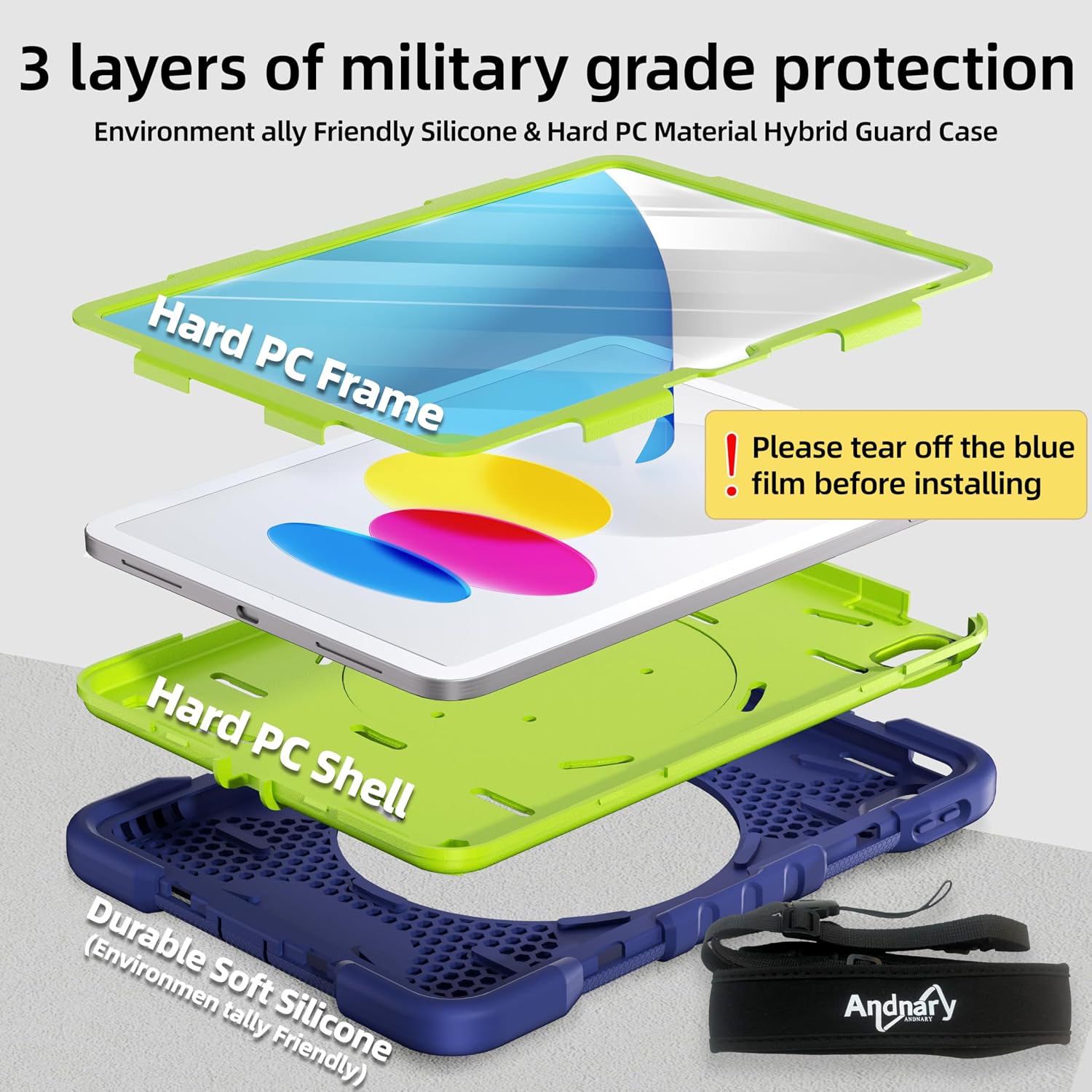 Thumbnail 2 de Andnary Case for iPad 11-inch 360° Rotating Stand