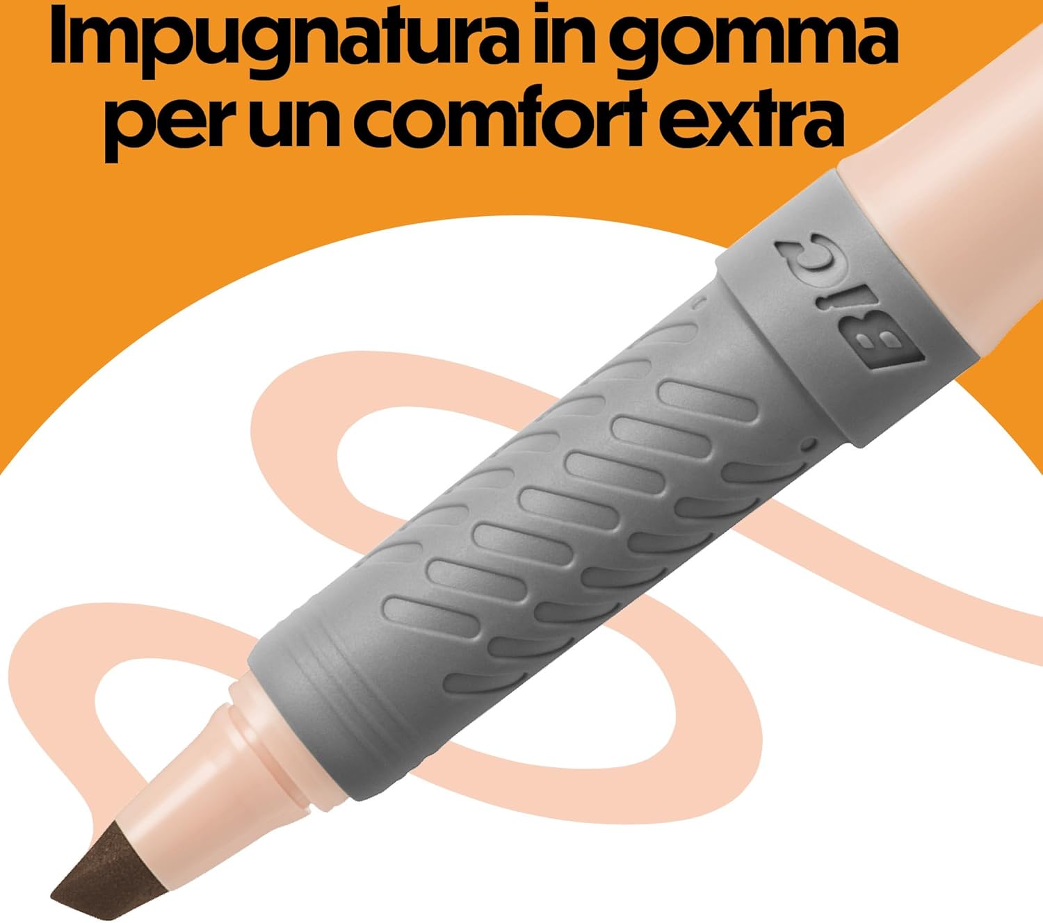 Detalle 2 de PENNE Evidenziatori BIC Highlighter Grip Pastello e Neon – con Punta a scalpello, confezione da 18 colori assortiti