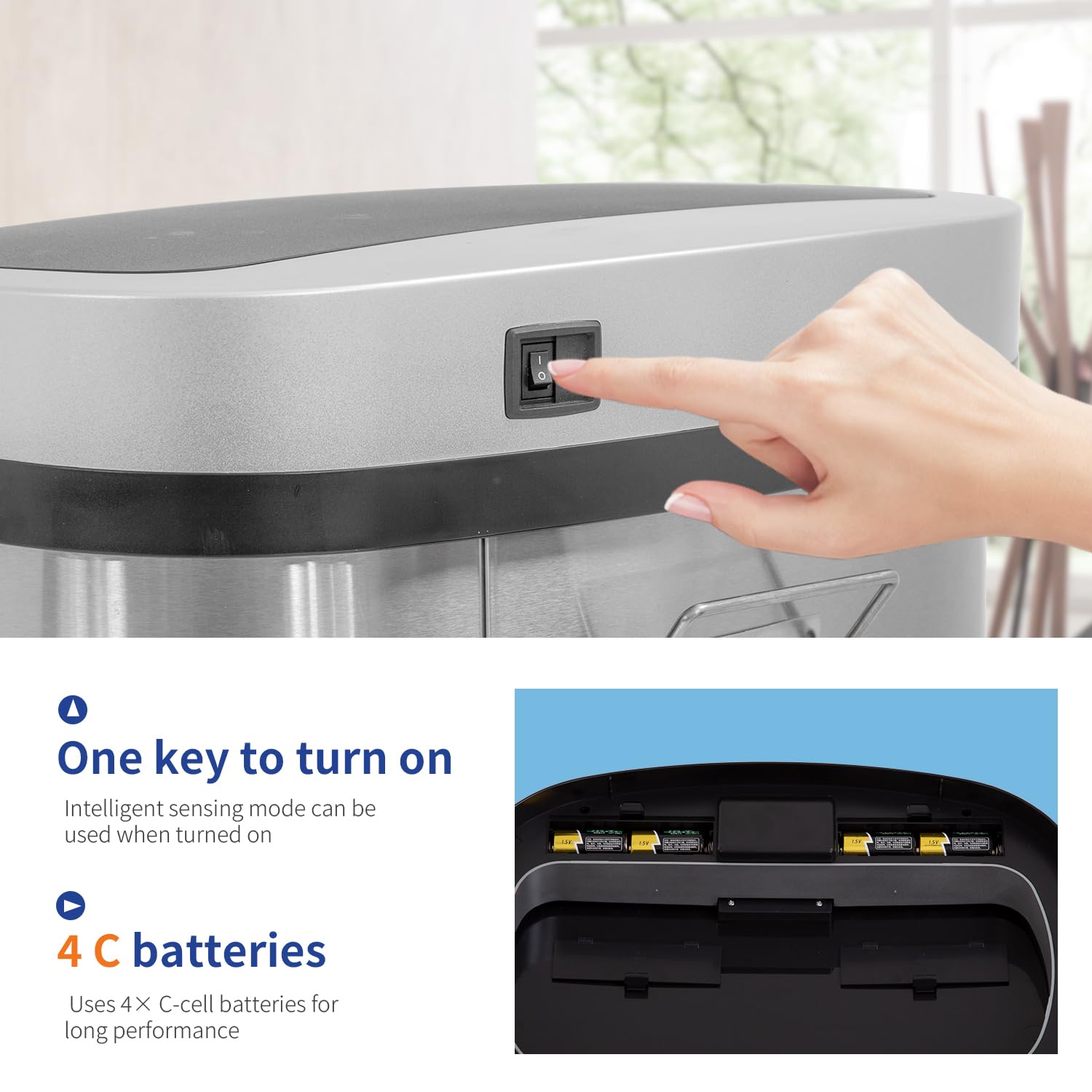 Thumbnail 4 de BestOffice 13 Gallon Touchless Trash Can