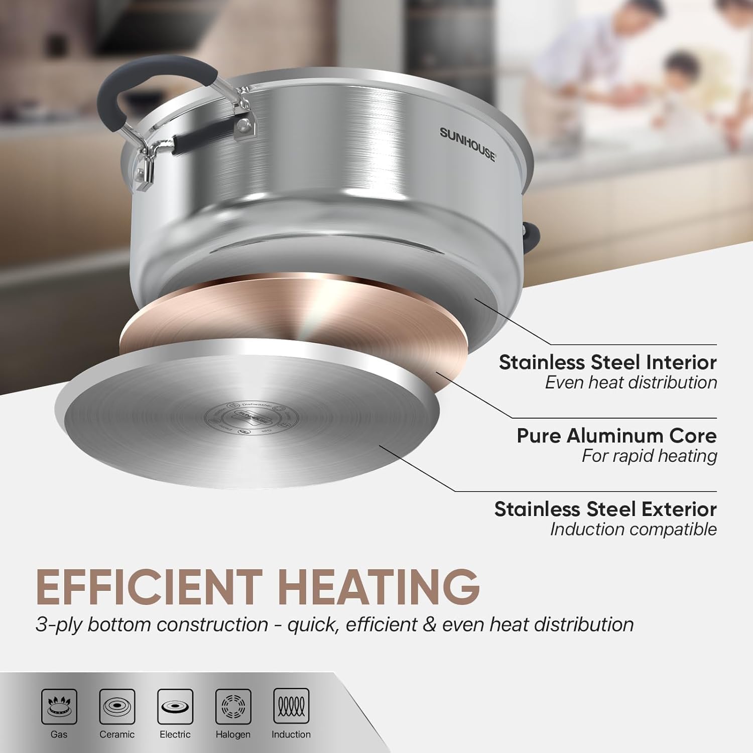 Thumbnail 5 de SUNHOUSE 4.6 Quart Steamer Pots