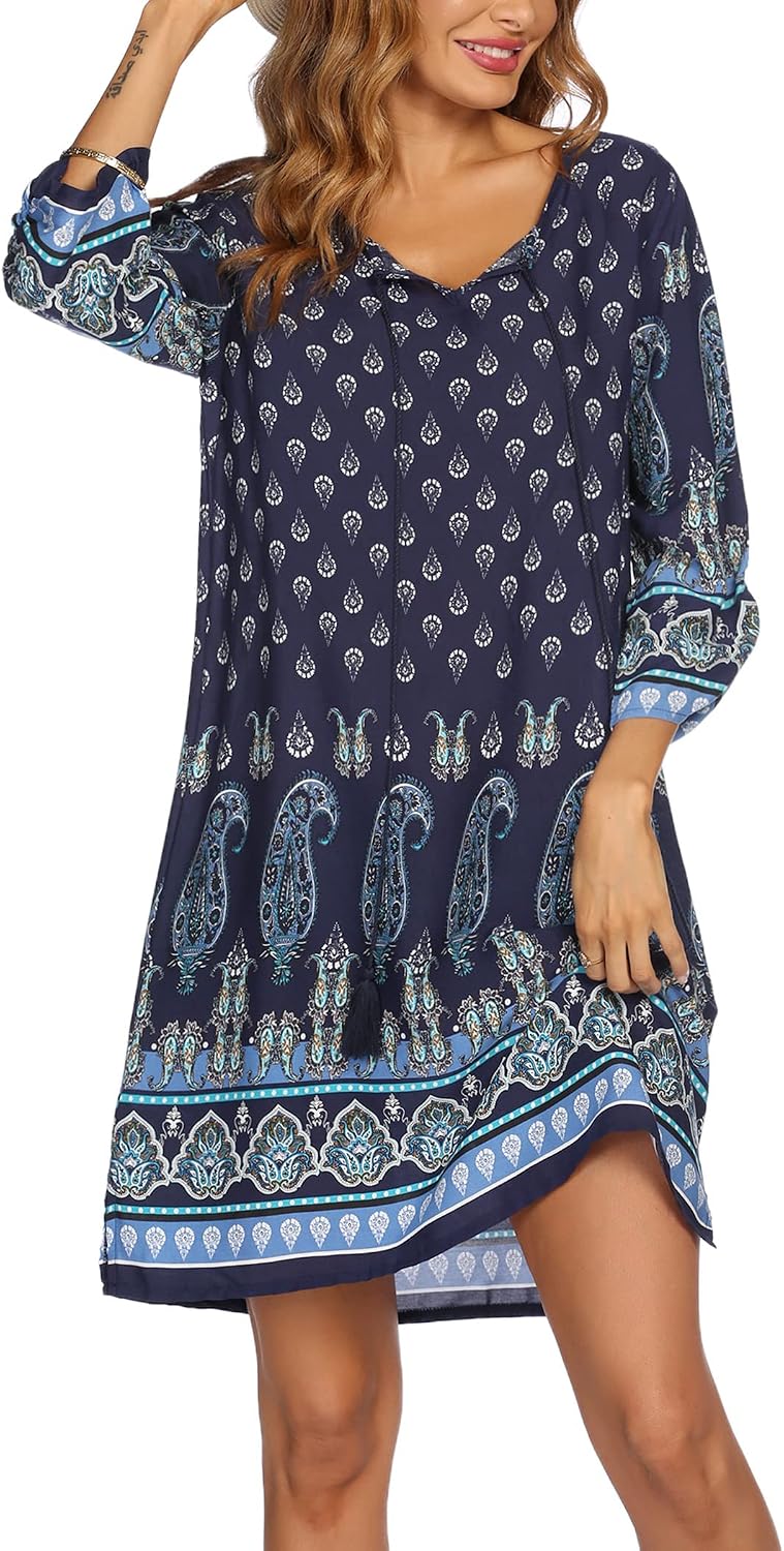 Detalle de Zeagoo Sommerkleid Boho Tunika