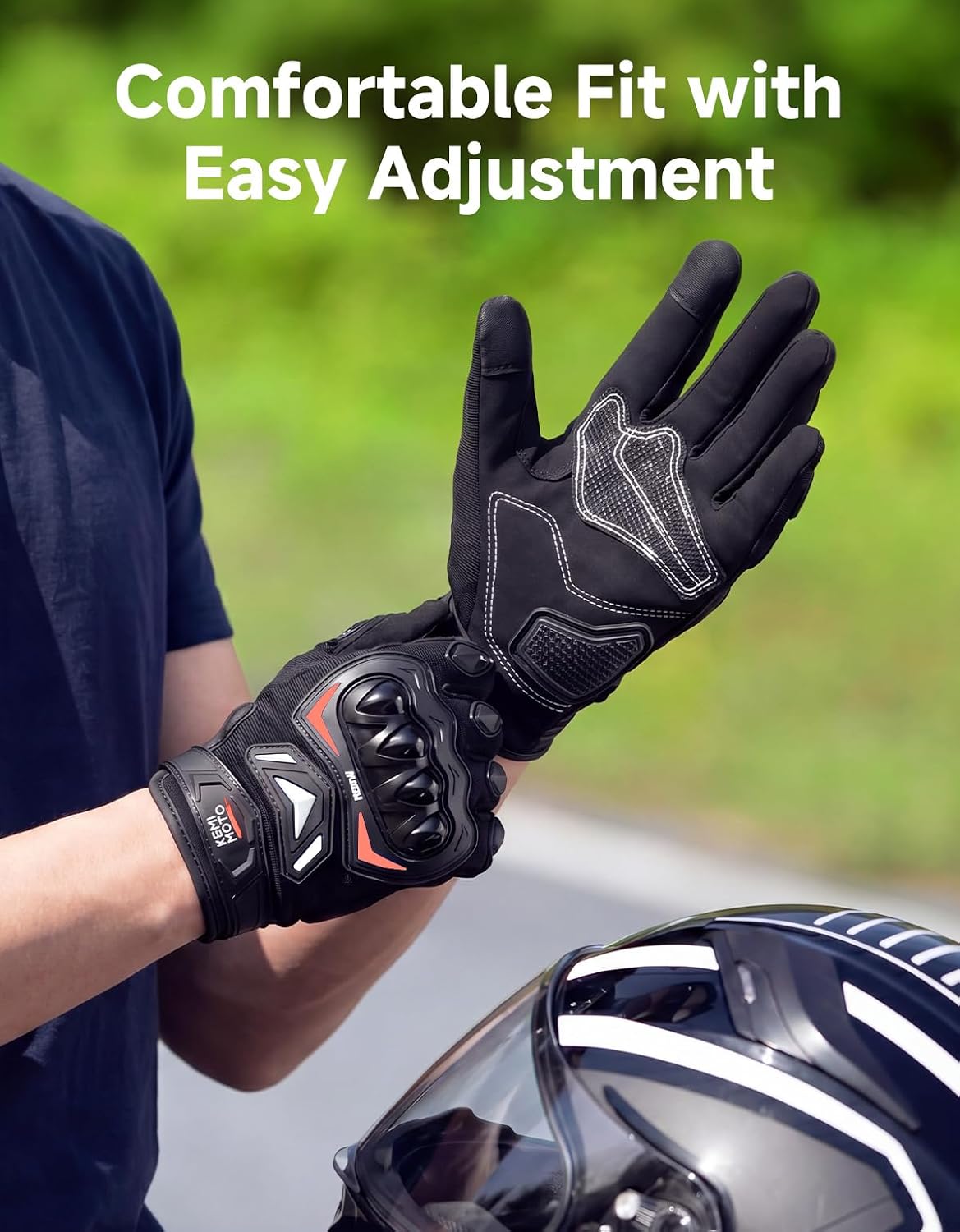 Thumbnail 4 de KEMIMOTO F1109-01402 Motorcycle Gloves, Large Microfiber, Touchscreen
