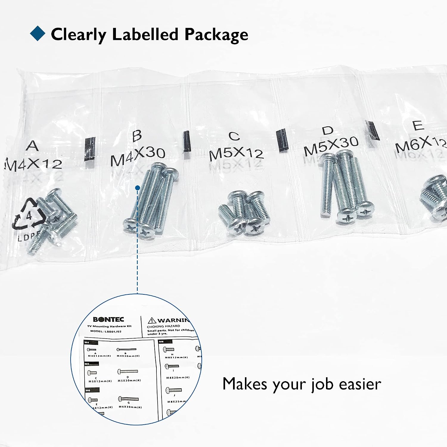 Thumbnail 5 de BONTEC Universal TV Mounting Hardware Kit 80