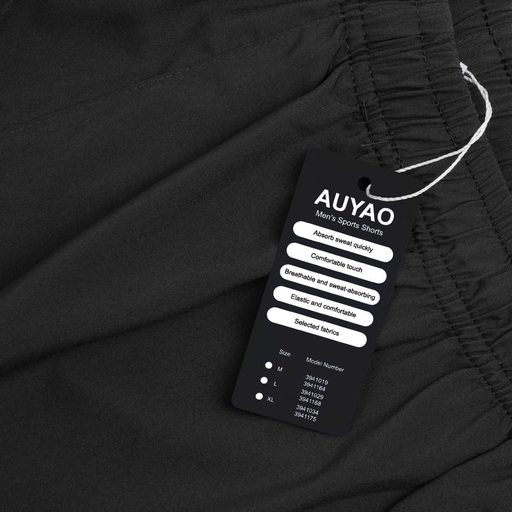 Thumbnail 6 de AUYAO Men's Running Shorts with Quick Dry Fabric and Zipper Pockets