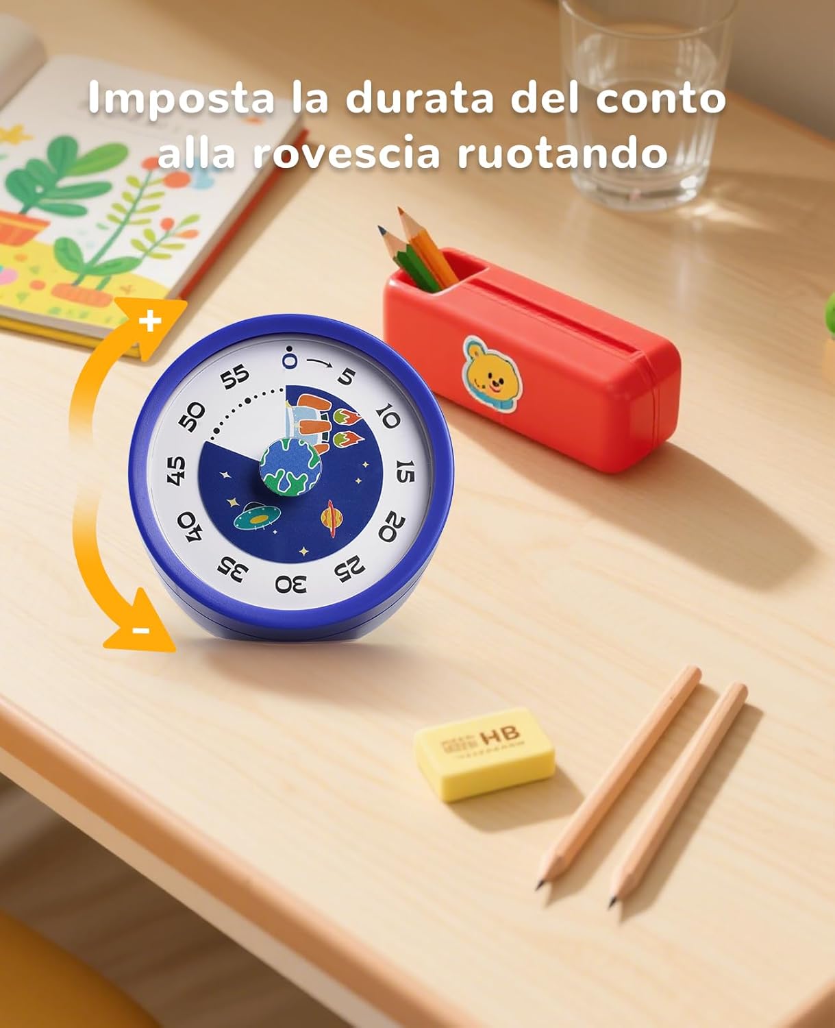 Detalle de Voniobuy Timer Visivo per Bambini: Timer da 60 Minuti con Opzioni Sonore o Silenzioso