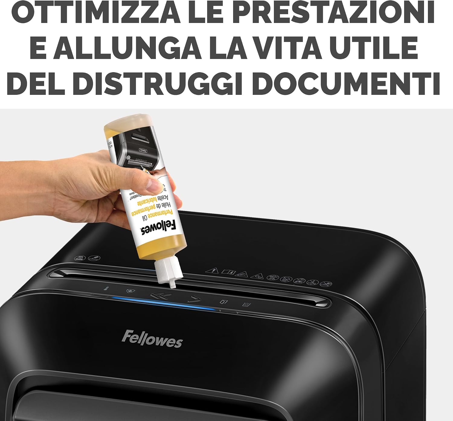 Thumbnail 3 de Fellowes Olio per Distruggi Documenti 120 ml – lubrificante vegetale per lame, universale per tritatacarte a frammento e a striscia