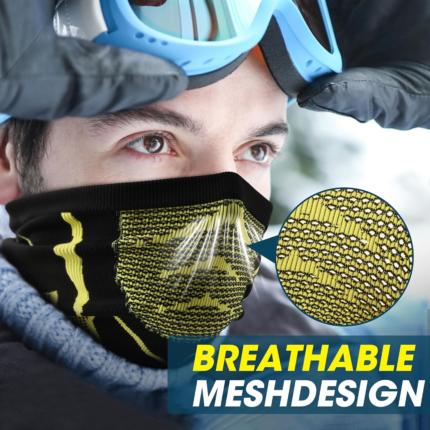 Detalle de WTACTFUL Winter Neck Warmer Gaiter (1Pack/2Pack) – Breathable, Seamless Thermal Face Cover