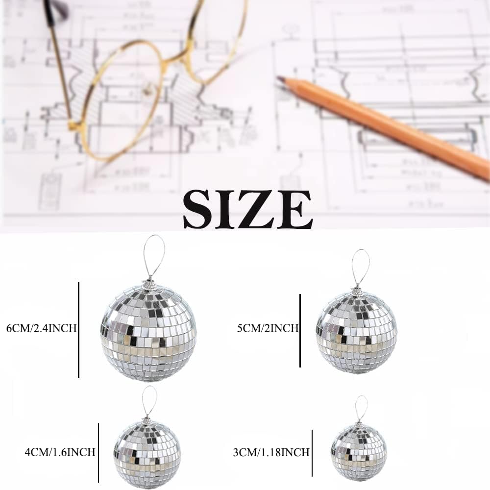 Detalle de 21 Pcs Mirror Disco Ball Set (3–6 cm) for Hanging Decor