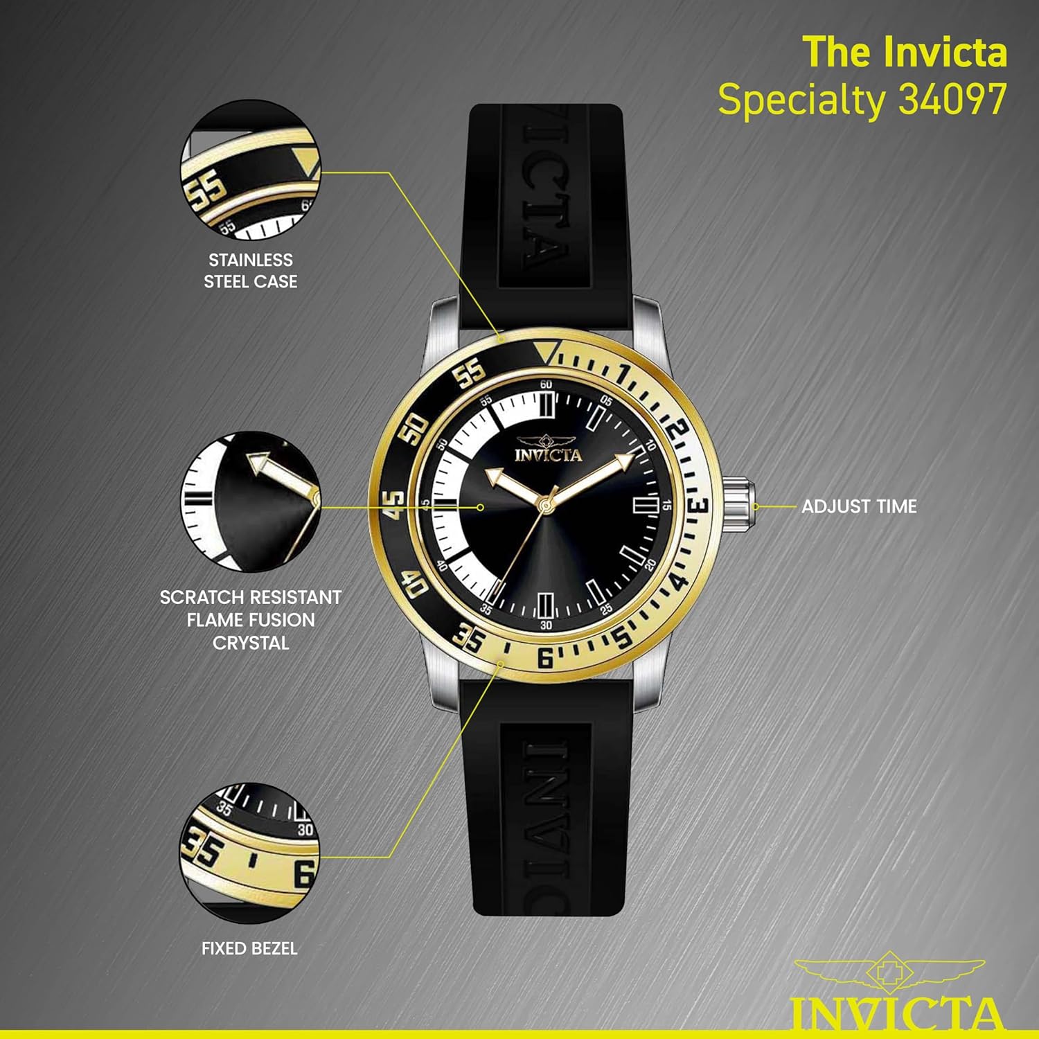 Thumbnail 3 de Invicta Specialty Montre Homme 34097 — Mouvement à Quartz, Acier Inoxydable, 45 mm