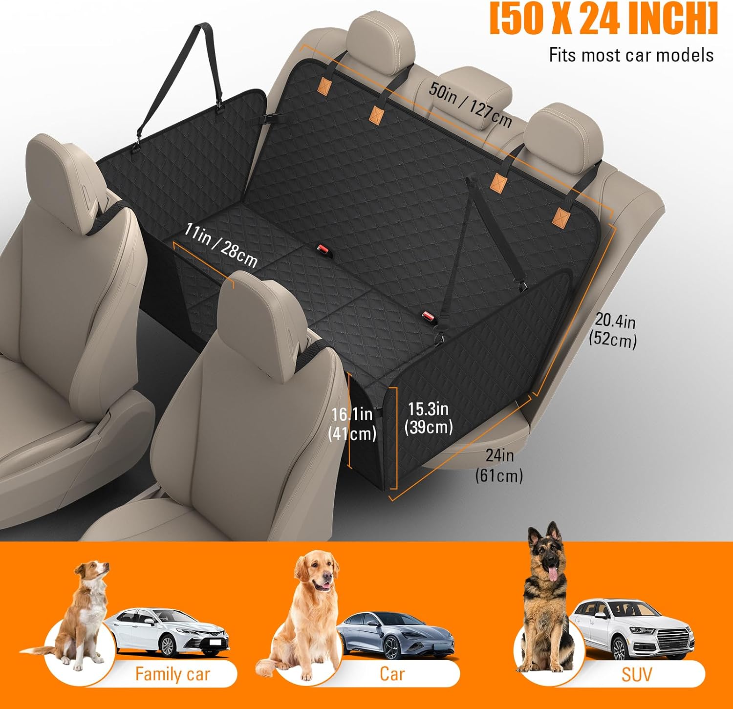 Thumbnail 5 de BMaoBBo Back Seat Extender 127 x 62 cm