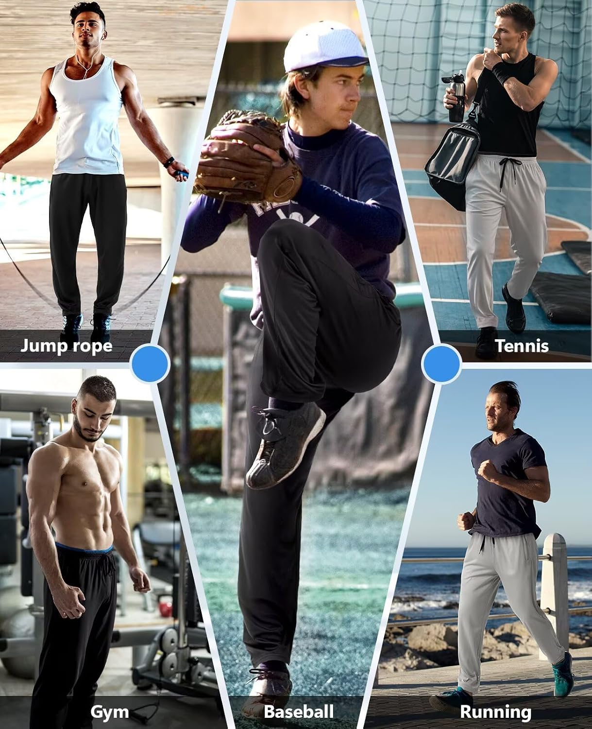Thumbnail 6 de OZYJD Mens Sweatpants 5-pack mesh joggers