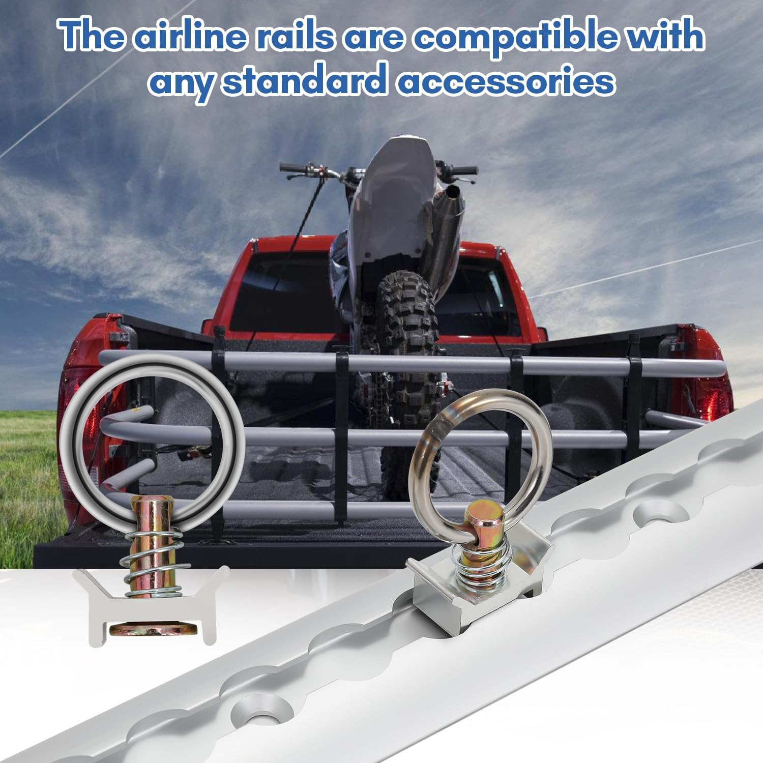 Thumbnail 1 de Binario Aereo in Alluminio 4x1 m – Set di binari airline semicircolari con 8 fermaglio per camper e camion