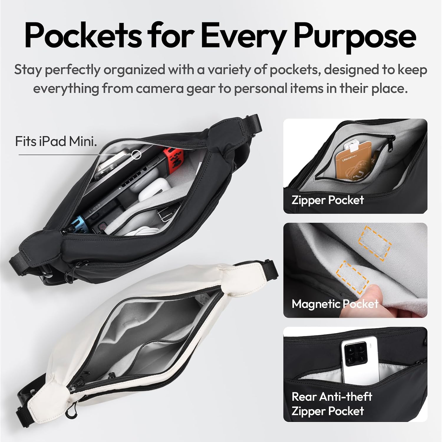 Thumbnail 5 de ULANZI HMN1 Camera Shoulder Bag: Lightweight, Flexible Sling Bag for DSLR Accessories