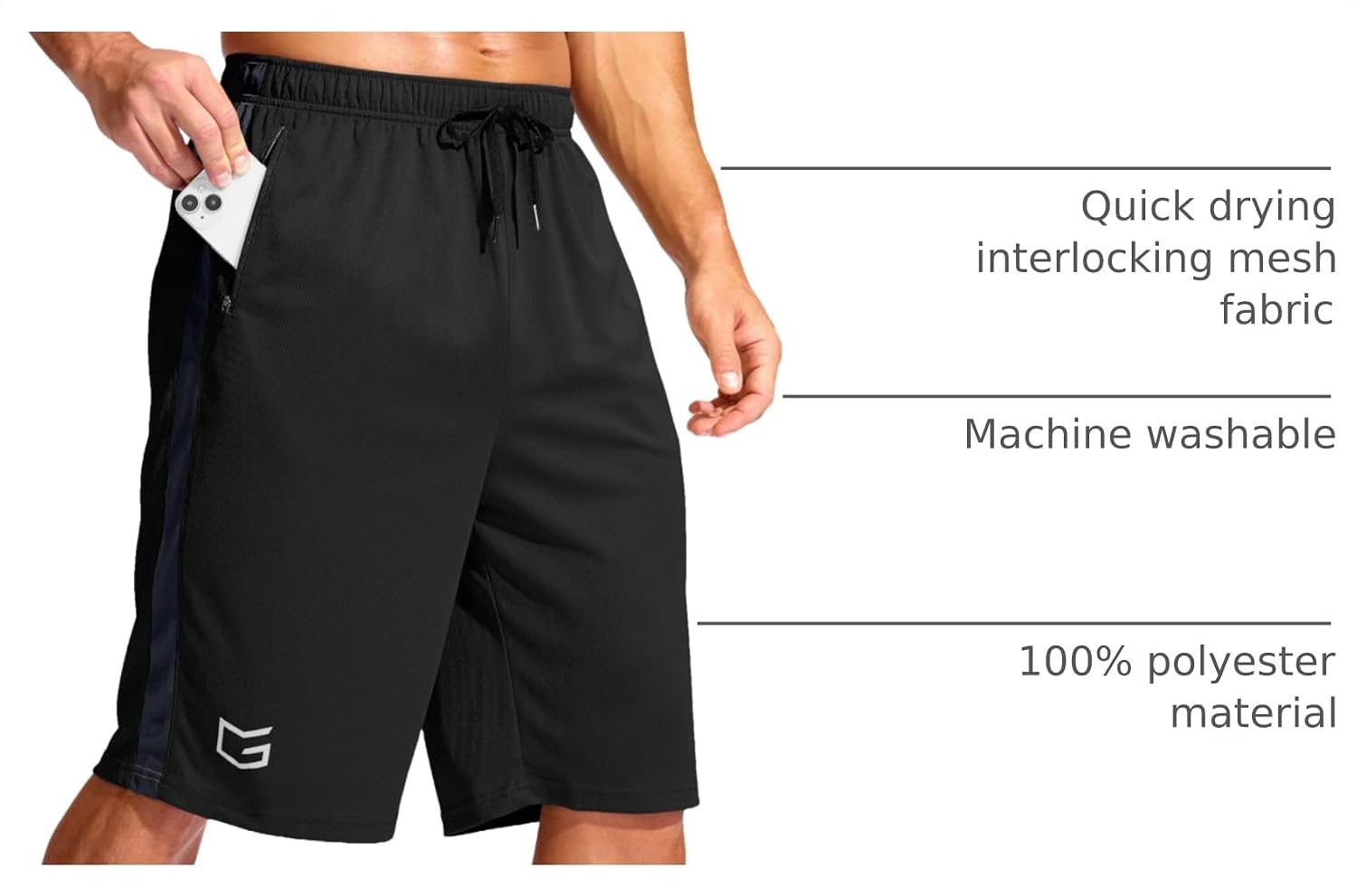 Detalle 2 de G Gradual Men's Basketball Shorts 11-Inch Inseam